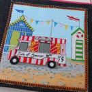 Coin purse denim beach huts and ice cream van Taste of Summer