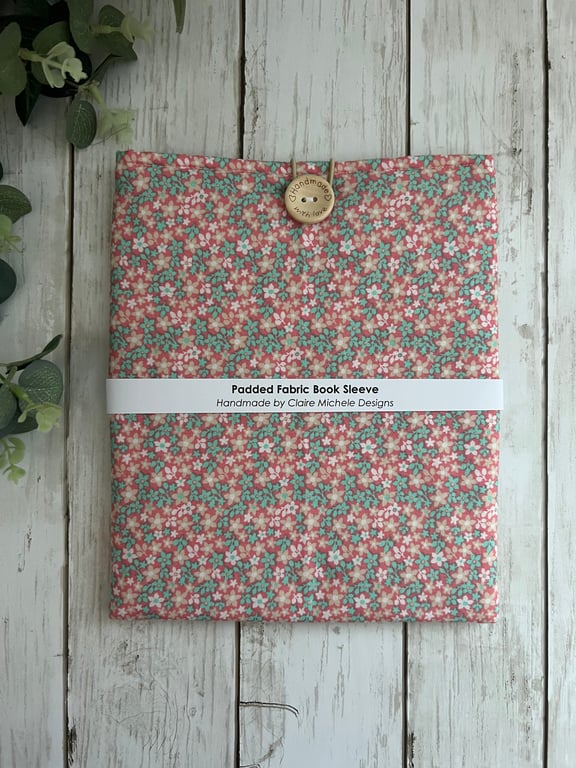 Padded Book Sleeve: Book Cover, Book Protector, Book Pouch, Book Bag, Book Lover