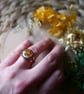 Amber Abalone Shell Hypoallergenic Adjustable Ring - Stainless Steel - Image 5
