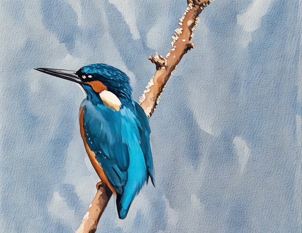 A4 Print Kingfisher Norfolk Fen 
