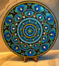 Handmade Blue & Turquoise Mandala Wall Art - 