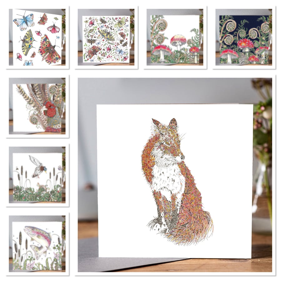 Mixed pack of Autumn greeting cards x 8