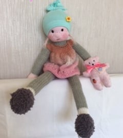 knitted doll -Penny Pink