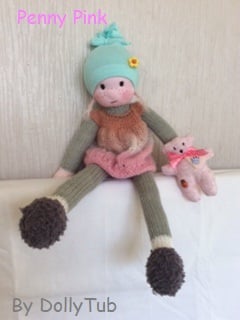 knitted doll -Penny Pink