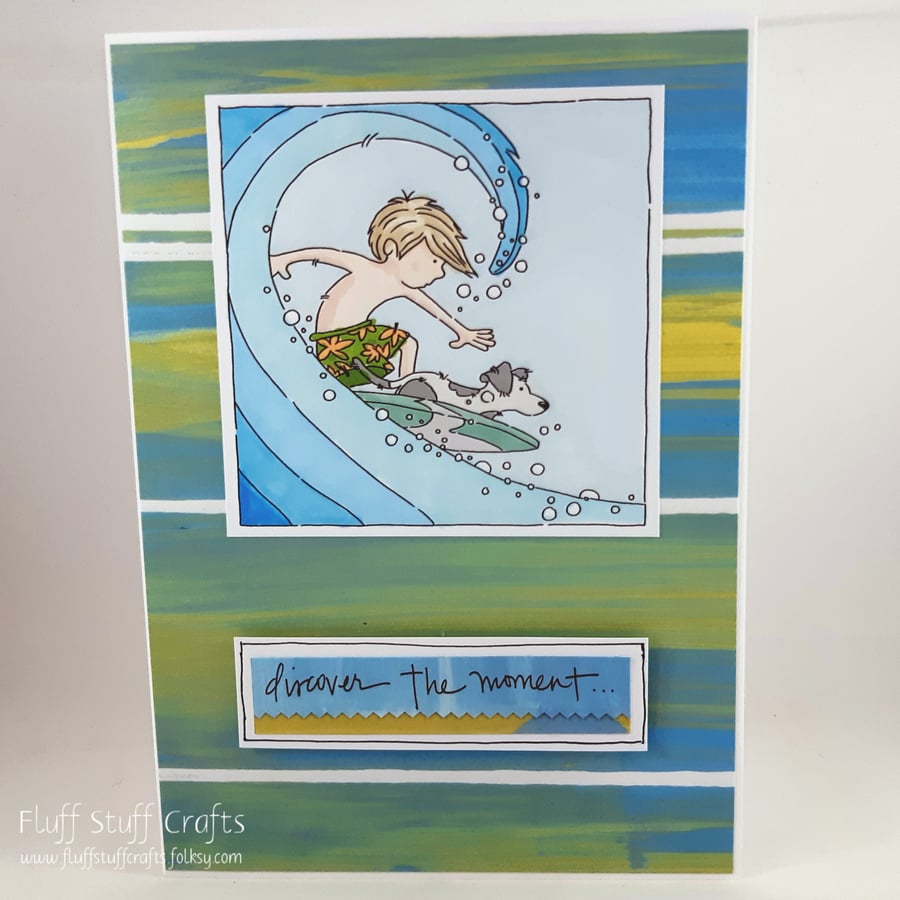 Blank, any occasion or birthday card - the surfer