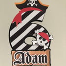 Pirate Themed Personalised Birthday Cake Topper