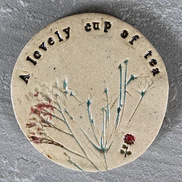 hand made ceramic coaster, decorative, gift ornament, 6 designs