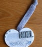 Pair of Hanging Heart Christmas Decorations - Blue - Image 4