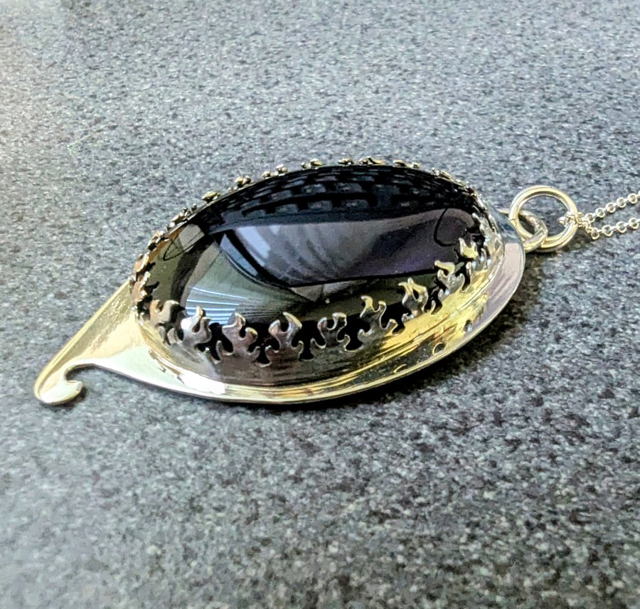 Black Onyx & Sterling Silver Pendant
