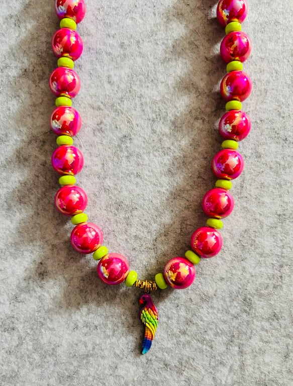 Fun, Bright large beaded necklace