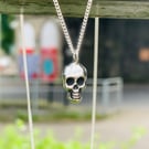 Recycled Sterling Silver Skull Pendant