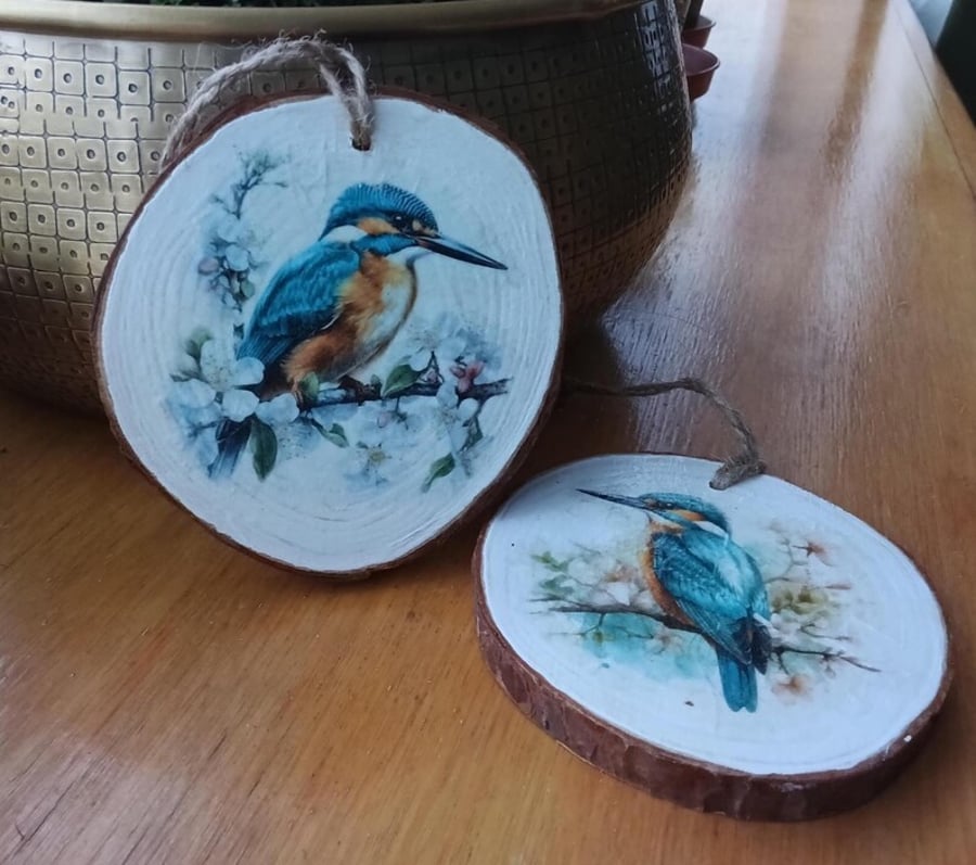 Kingfisher ornaments, 2 kingfishers, kingfishers hanging decoration,teacher gift
