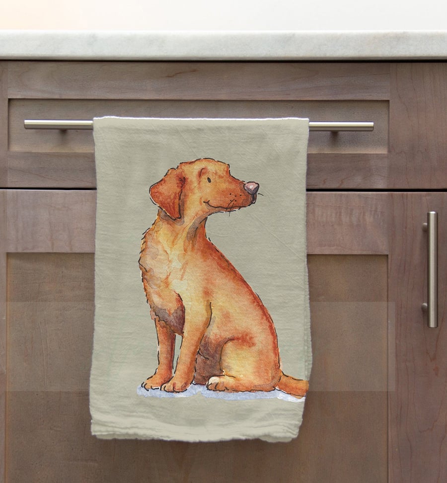 Labrador Fox Red Tea Towel