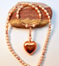 Freshwater Pearl Necklace, Copper Heart & Swarovski Crystals - Handmade In Devon - Image 9