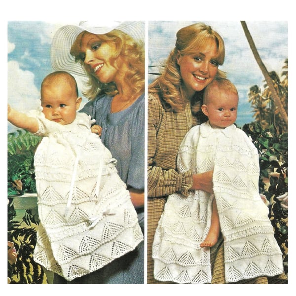 VINTAGE KNITTING PATTERN Babies Christening Robe