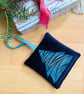 Velvet Lavender Sachet, Hand Printed Lavender Bag, Christmas Tree Ornament 