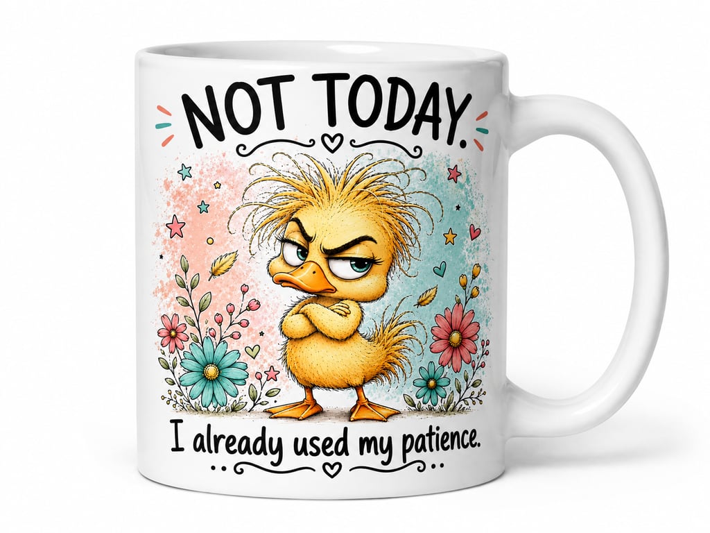 Not Today—I've Already Used My Patience! Funny Grumpy Duck 11oz Mug