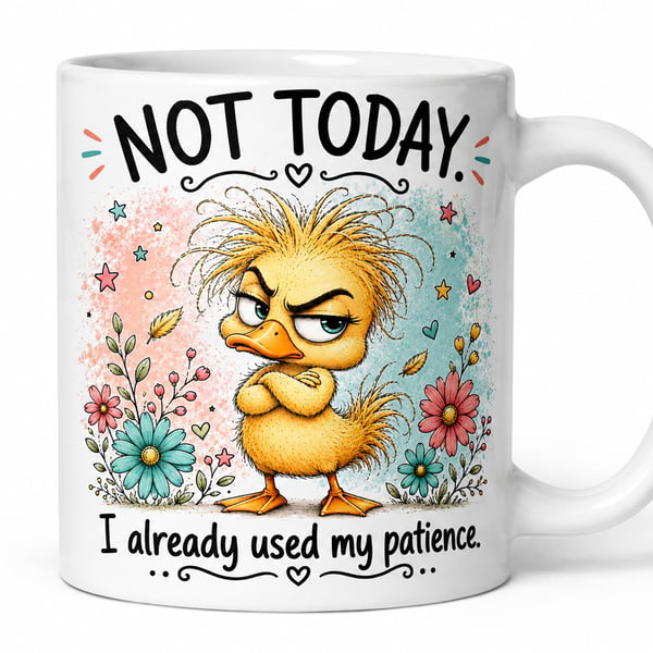 Not Today—I've Already Used My Patience! Funny Grumpy Duck 11oz Mug
