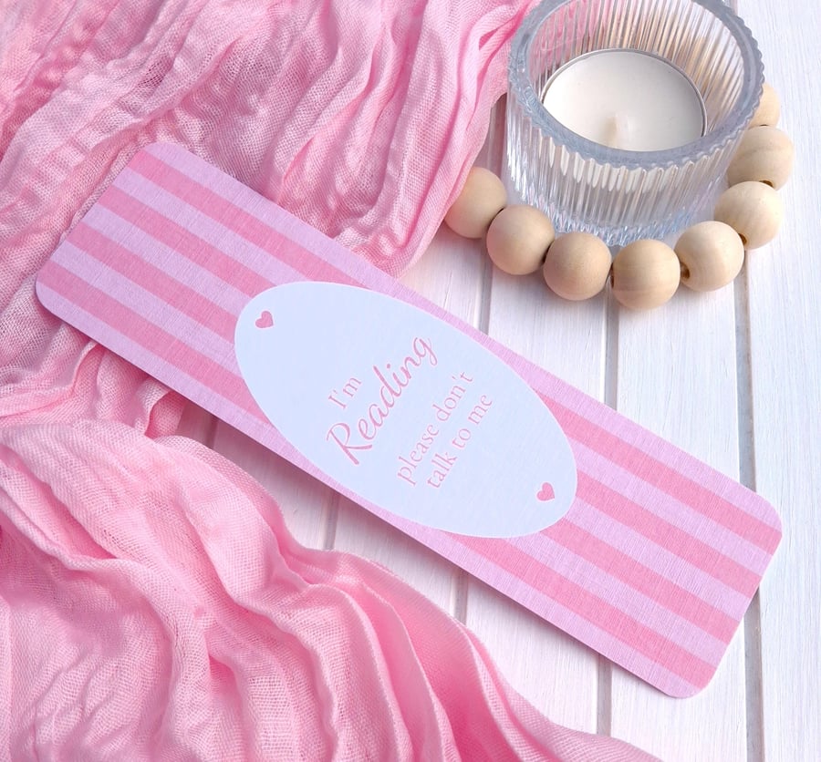Linen Bookmark "I'm Reading Please Don't Talk to Me" Book Lover Gift