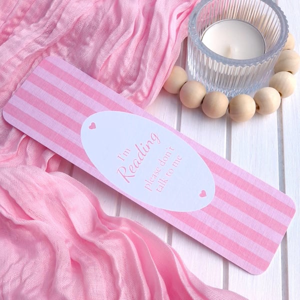 Linen Bookmark "I'm Reading Please Don't Talk to Me" Book Lover Gift