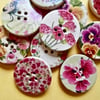 10 x 30mm Flat Wood Flower Buttons 4 holes