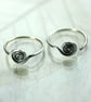 Silver Sleeper Hoops with Spiral Detail - Image 4