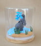 Splish Splash, handmade ornamental Elephant in a glass jar - Image 5