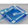 Aqua Dichroic Dish 11.5cm Gold Florentine Pattern Border Fused Glass Square 