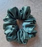 Handmade Bottle Green Satin Scrunchie - Classic Size - Image 2