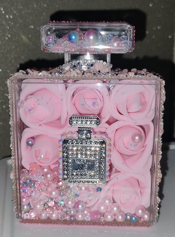 Stunning rose filled bottle, pink
