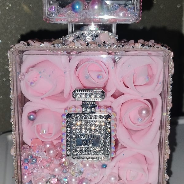 Stunning rose filled bottle, pink