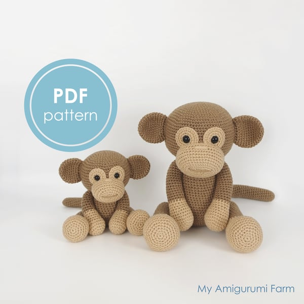 PATTERN BUNDLE: crochet (amigurumi) monkey - small and large 