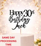 Birthday Cake Topper, 30th Cake Topper, Custom Name Age Topper, Party Supplies - Image 1