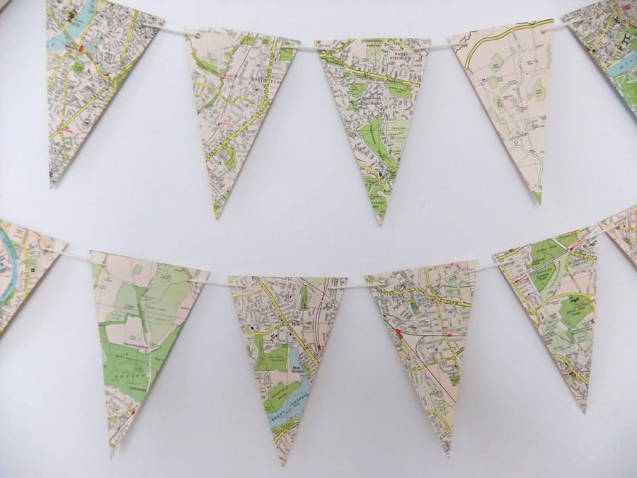 London Map Bunting - eco-friendly bunting
