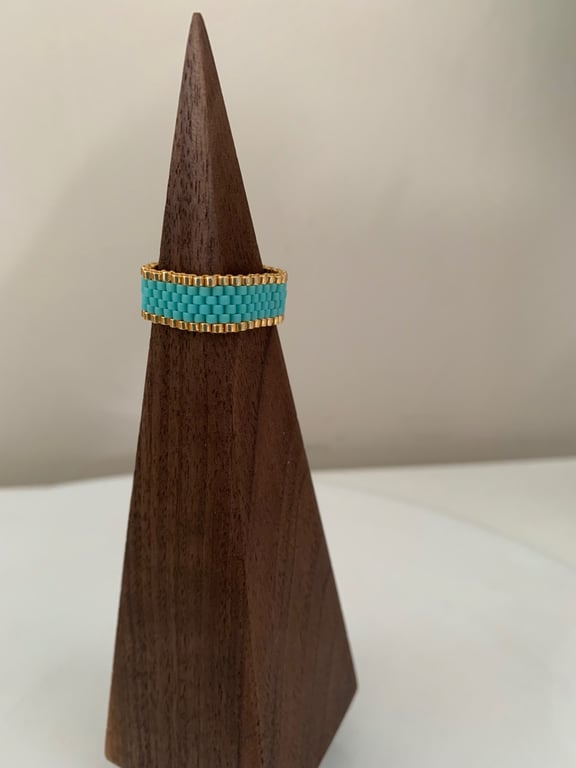 Lovely turquoise beaded ring