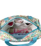 Large wash bag in Liberty cotton, floral toiletries bag with handles and pocket. - Image 2