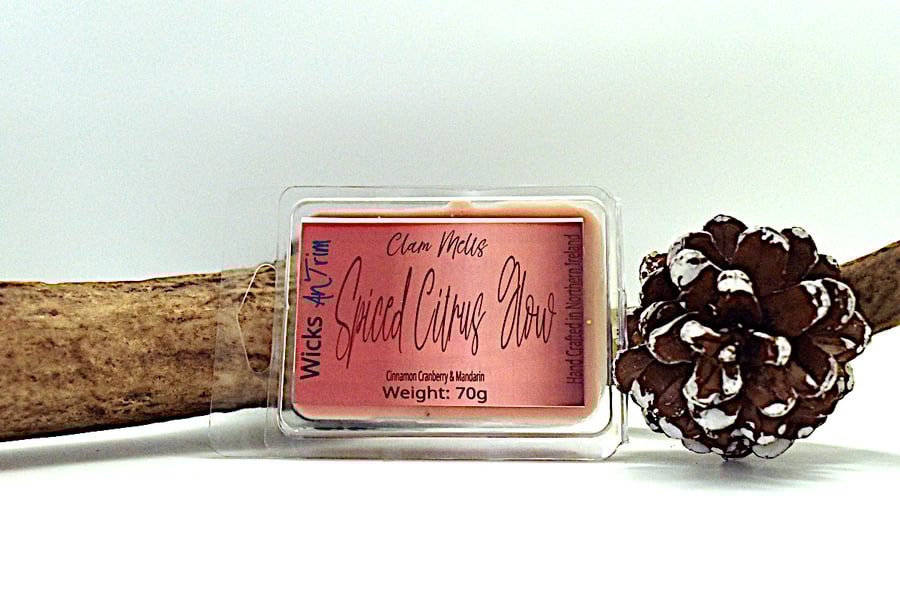 Spiced Citrus Glow Highly Fragranced Hand Poured Soy Wax Clam Melt