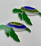 Stained Glass Turtle Suncatcher - Handmade Hanging Window Decoration  - Image 1