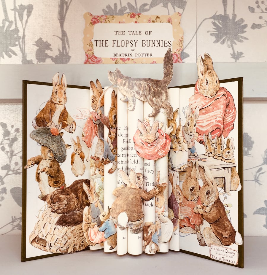 Beatrix Potter Flopsy Bunnies Book sculpture 
