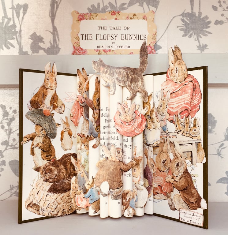 Beatrix Potter Flopsy Bunnies Book sculpture 
