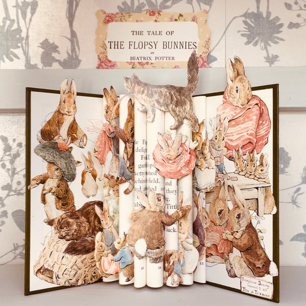 Beatrix Potter Flopsy Bunnies Book sculpture 