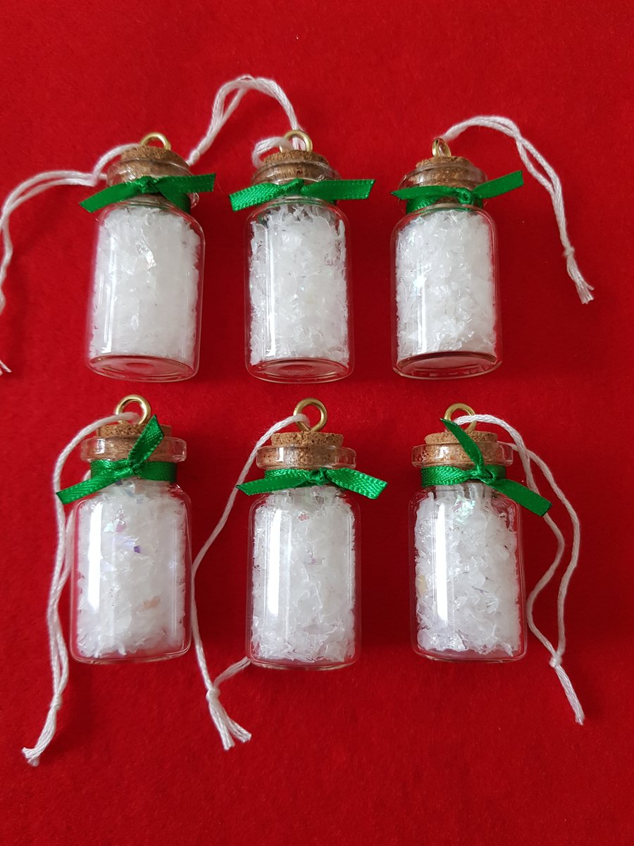 Mini Glass Snow Bottles