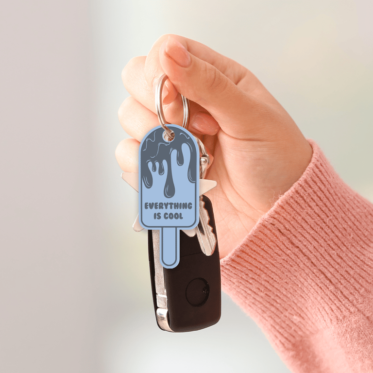 Everything Is Cool, Ice Cream Drip Keyring, Car Accessory, Acrylic Keyring