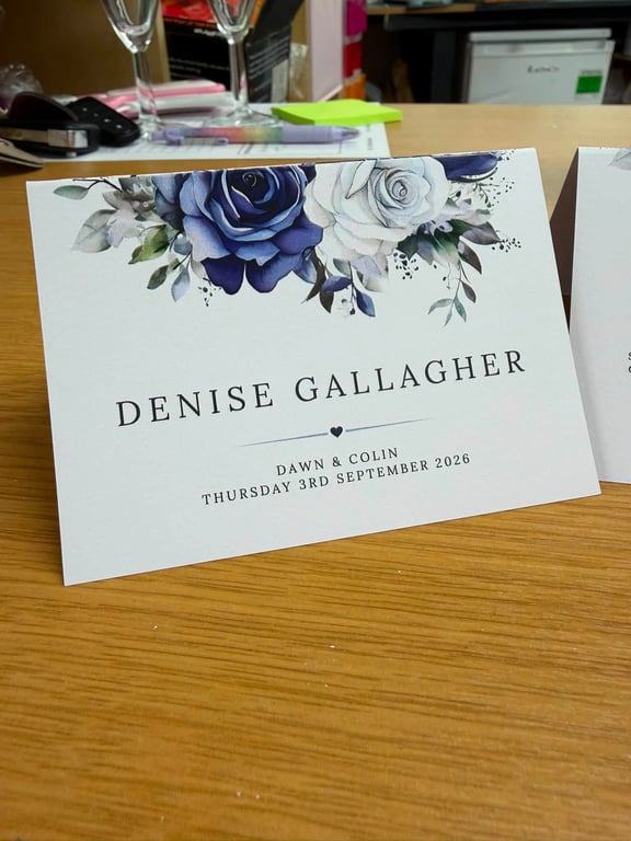 Personalised Tent Fold Wedding Place Cards - Pack of 10 Custom Place Cards