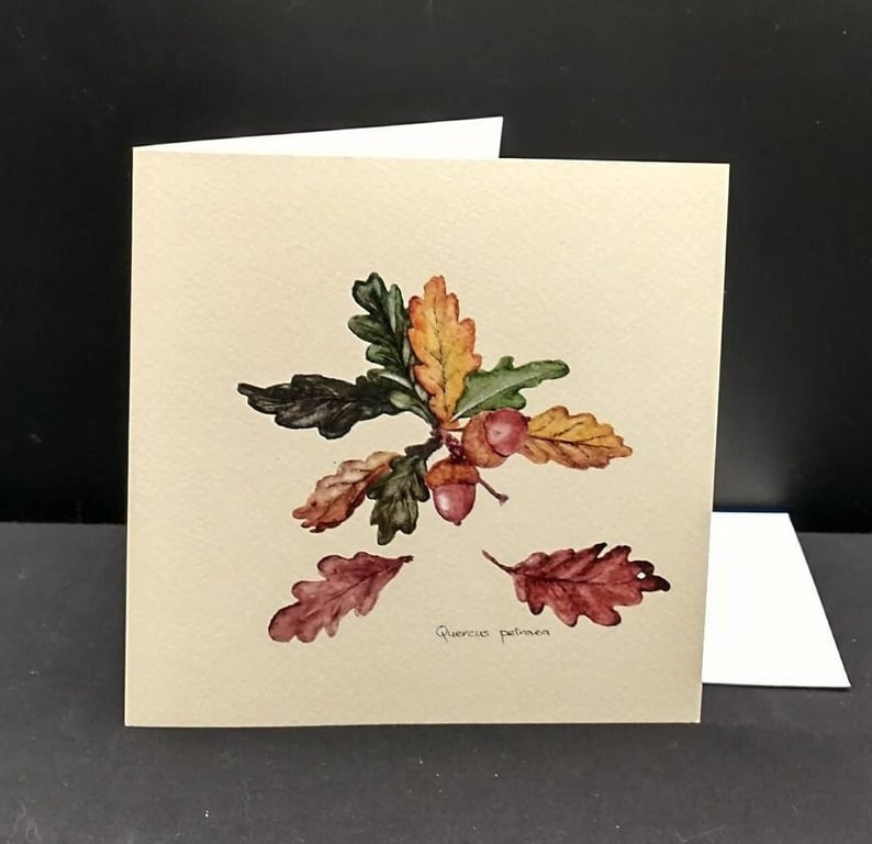Oak leaves greetings card