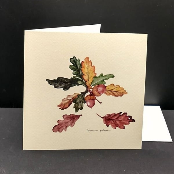 Oak leaves greetings card