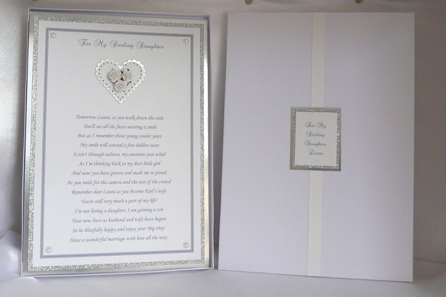 Wedding Poem To Daughter Card with Presentation Box A4 Size