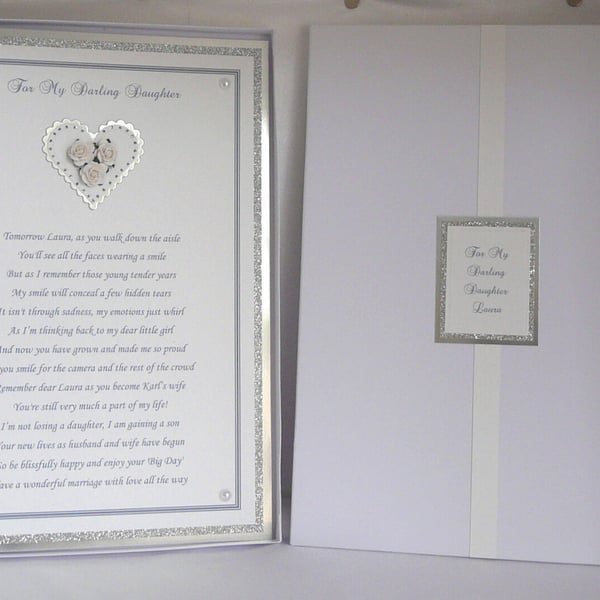 Wedding Poem To Daughter Card with Presentation Box A4 Size