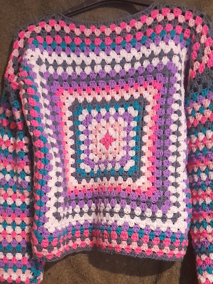 Multi Coloured Granny Square Jumper