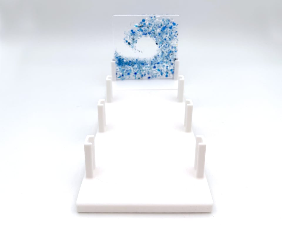 Pre-order - Set of 4 fused glass display stands for 10cm panel, 100mm holder